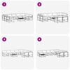 vidaXL Outdoor-Sofagarnitur mit Kissen 10 pcs Natur und Creme