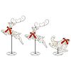 vidaXL Weihnachtsrentier mit Schlitten 3 stk. 160 LEDs Warmes Wei&szlig;