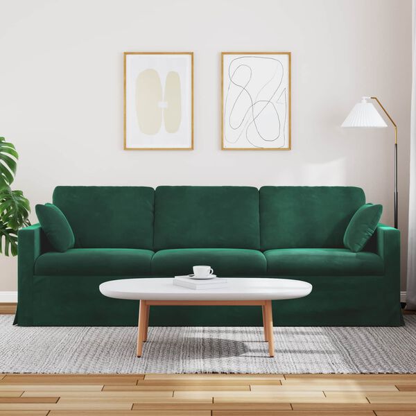 vidaXL Sofa Dunkelgr&uuml;n 228 x 78 x 80 cm Samt