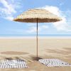 vidaXL Strandparasol Natur 255 x 255 x 255 cm Polyester und Stahl