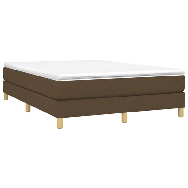 vidaXL Boxspringbett mit Matratze Dunkelbraun 140x190 cm Stoff