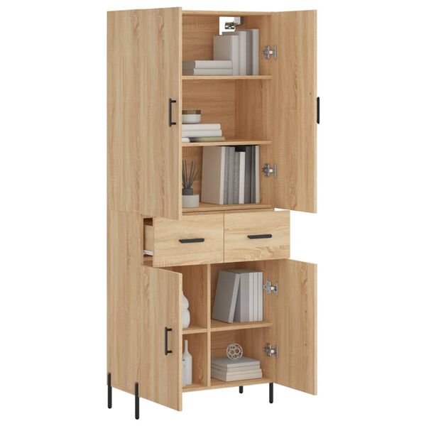 vidaXL Highboard Sonoma-Eiche 69,5x34x180 cm Holzwerkstoff