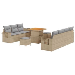 vidaXL Garten-Sofa-Set 10 pcs Beige Poly-Rattan