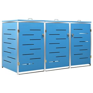 vidaXL M&uuml;lltonnenbox f&uuml;r 3 Tonnen 207x77,5x112,5 cm Edelstahl