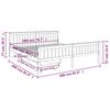 vidaXL Massivholzbett mit 2 Schubladen Dunkelgrau Kiefer 200x200 cm