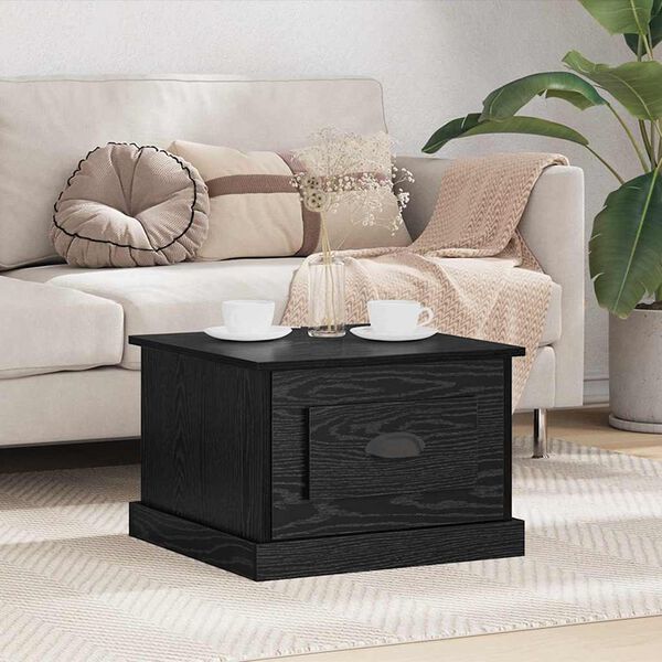 vidaXL Couchtisch Schwarz Eichen-Optik 50 x 50 x 35 cm Holzwerkstoff
