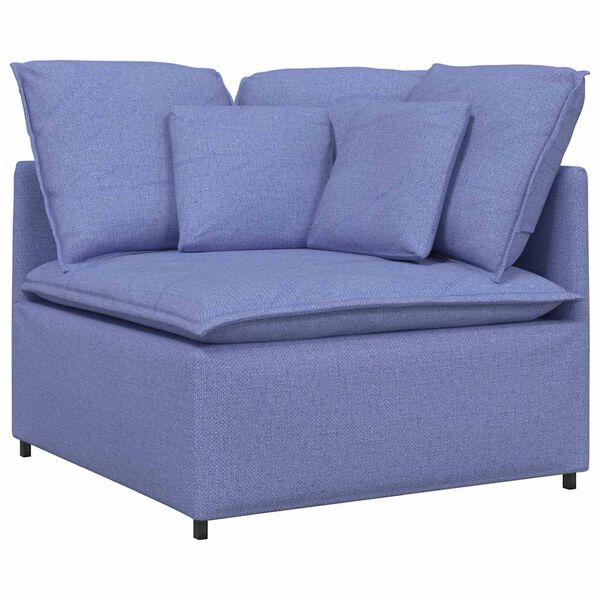 vidaXL Modulares Sofa mit Kissen Stoff Jeansblau