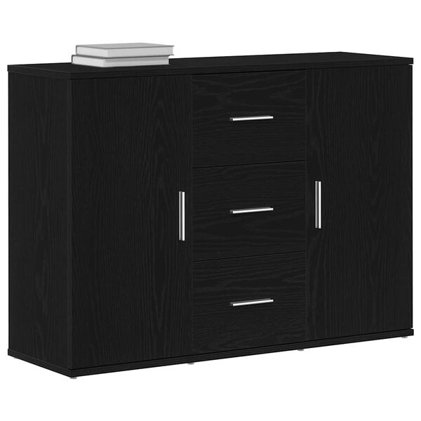 vidaXL Sideboard Schwarz Eichen-Optik 91x29,5x65 cm Holzwerkstoff