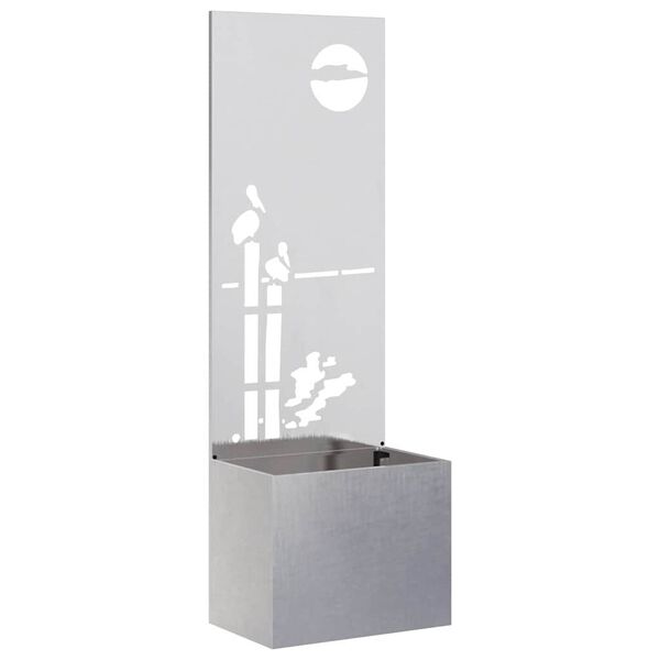 vidaXL Garten Sichtschutz-Leinwand Silber 50 x 140 cm Edelstahl