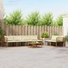 vidaXL Outdoor-Sofagarnitur mit Kissen 7 pcs Natur und Creme