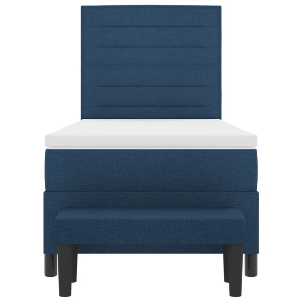 vidaXL Boxspringbett mit Matratze mit Kopfteil Blau 80 x 200 cm Stoff