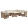 vidaXL Gartensofa-set 10 pcs Beige Poly-Rattan