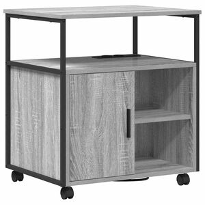 vidaXL Schrank mit Ladestation Mit Rad Graues Sonoma 61 x 46 x 67 cm