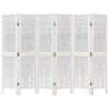 vidaXL 6-tlg. Raumteiler Weiß Massivholz Paulownia