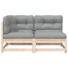 vidaXL Gartensofa mit Kissen 2-Sitzer Massivholz Kiefer