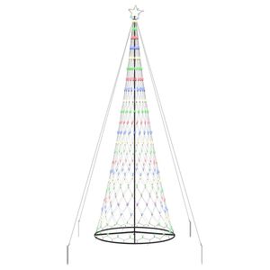 vidaXL LED-Weihnachtsbaum mit 455 LEDs Mehrfarbig 184,5 cm Metall