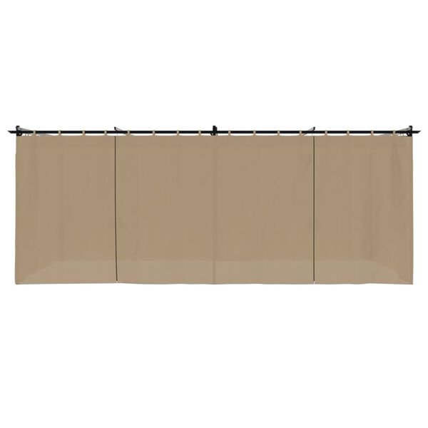 vidaXL Pavillon mit Vorhängen Taupe 6x3 m Stahl