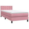 vidaXL Boxspringbett mit Matratze Rosa 90x220 cm Samt