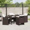 vidaXL Garten Essgruppe 5 pcs Braun Poly-Rattan