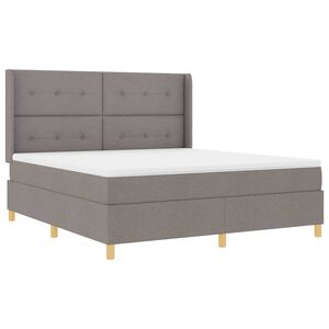 vidaXL Boxspringbett mit LED-Lichtleisten Taupe 180 x 200 cm Stoff