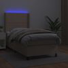 vidaXL Boxspringbett mit Matratze & LED Cappuccino-Braun 100x200cm