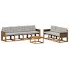 vidaXL Outdoor-Sofagarnitur mit Kissen 8 pcs Nat&uuml;rlich und Hellgrau