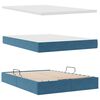 vidaXL Bett mit Stauraum und LED mit LED Dunkelblau 140 x 200 cm Samt