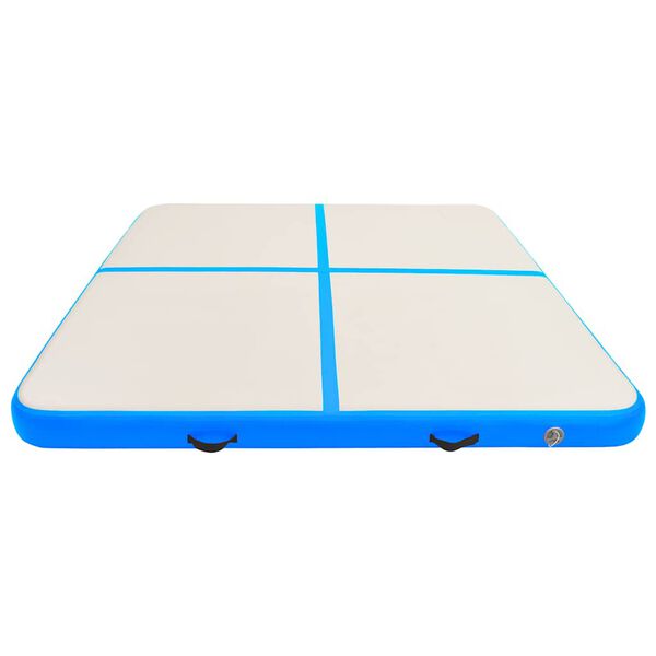 vidaXL Aufblasbare Gymnastikmatte mit Pumpe 200x200x10 cm PVC Blau