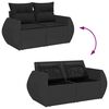 vidaXL Gartensofa-set mit Kissen mit Kissen 8 pcs Schwarz Poly-Rattan
