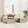 vidaXL Garten-Sofa-Set 6 pcs Beige Poly-Rattan