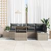 vidaXL Garten-Sofa-Set mit Kissen 6 pcs Grau Poly Rattan