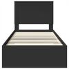 vidaXL Bettrahmen Schwarz und Silber 100 x 200 cm Holzwerkstoff