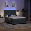 vidaXL LED Boxspringbett mit Matratze Dunkelgrau 140 x 190 cm Samt