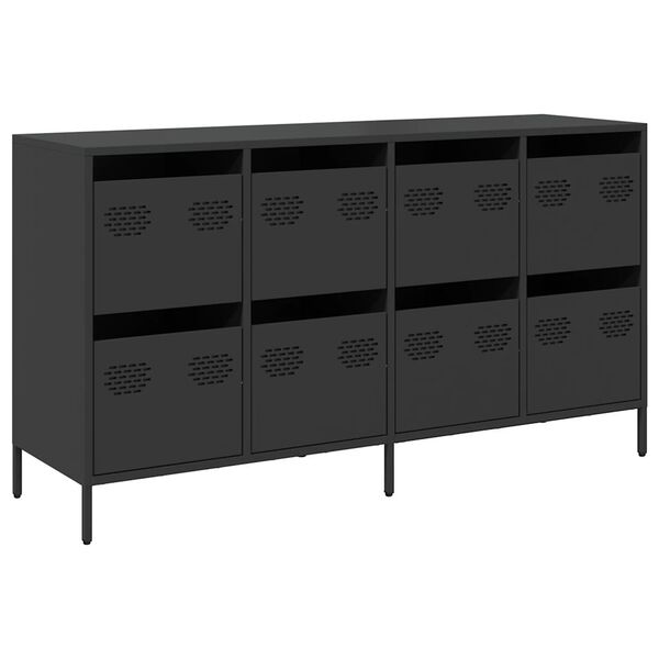 vidaXL Sideboard Schwarz 135x39x73,5 cm Kaltgewalzter Stahl