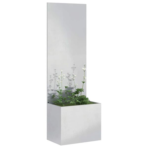 vidaXL Garten Sichtschutz-Leinwand Silber 50 x 140 cm Edelstahl