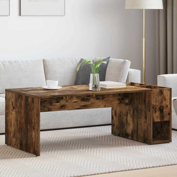 vidaXL Couchtisch Ger&auml;ucherte Eiche 101,5 x 50 x 37 cm Holzwerkstoff