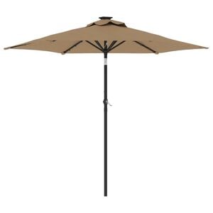 vidaXL Sonnenschirm mit LED und Stahlmast Taupe 225x225x212 cm