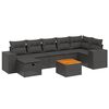 vidaXL 8-tlg. Garten-Sofagarnitur mit Kissen Schwarz Poly Rattan