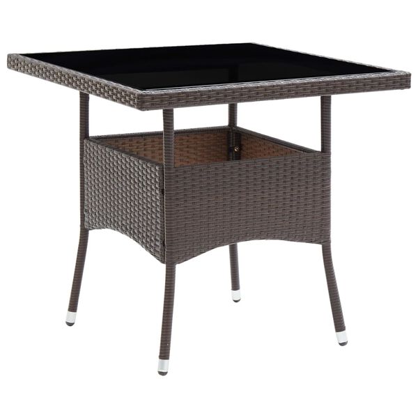 vidaXL 5-tlg. Garten-Essgruppe Braun Poly Rattan und Glas