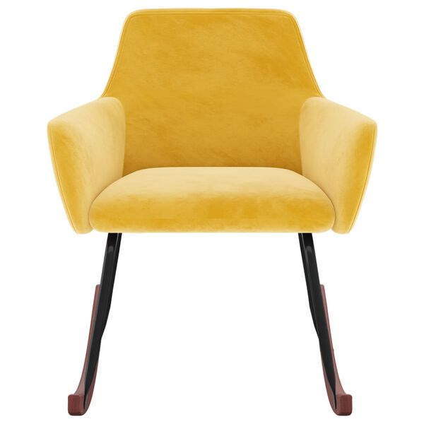 vidaXL Schaukelstuhl Gelb Samt