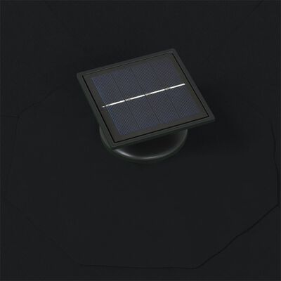 vidaXL Sonnenschirm Wandmontage mit LEDs und Metallmast 300 cm Schwarz