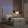vidaXL Ottoman-Bett mit Matratzen & LEDs Hellgrau 90x200 cm Samt