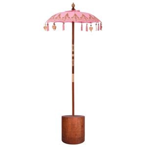 vidaXL Balinesischer Sonnenschirm mit Sockel 2 Stk. Rosa
