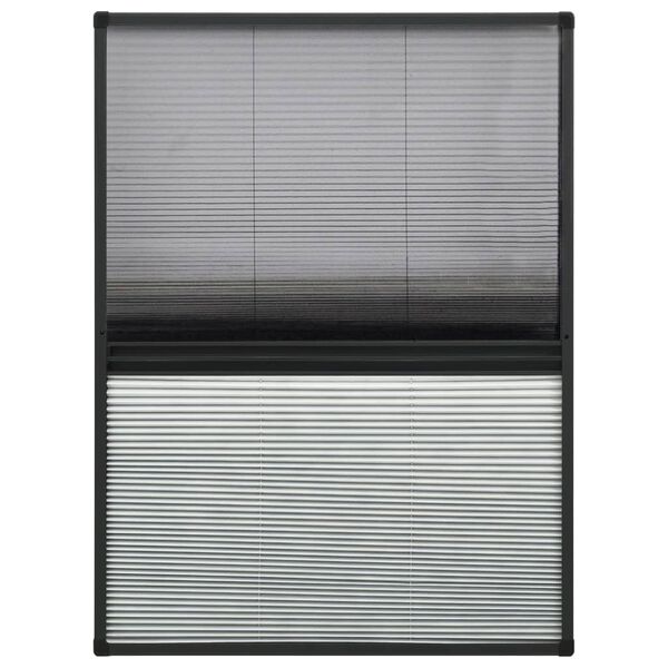 vidaXL Insektenschutz-Plissee für Fenster Alu 80x120 cm mit Jalousie
