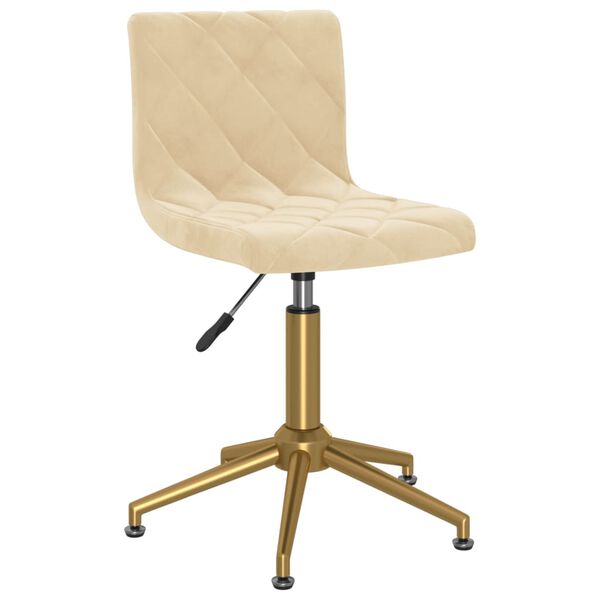 vidaXL Esszimmerst&uuml;hle 4 Stk. Drehbar Creme Samt