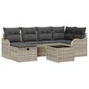 vidaXL Garten-Sofa-Set mit Kissen 7 pcs Hellgrau Poly Rattan