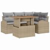 vidaXL Garten-Sofa-Set 5 Stk. Beige Poly Rattan