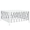 vidaXL Gartentisch Wei&szlig; 70x70x34 cm Gewebe