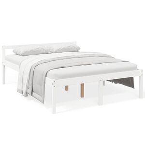 vidaXL Seniorenbett Wei&szlig; 160x200 cm Massivholz Kiefer