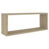 vidaXL Würfelregale 2 Stk. Sonoma-Eiche 60x15x23 cm Holzwerkstoff